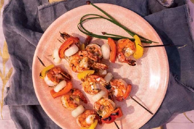 Prawn Souvlaki with Spicy Chipotle Aioli